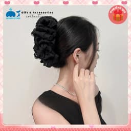 Thumbnail kẹp tóc càng cua LABOON chất liệu voan nhún xếp ly nhiều lớp nhẹ nhàng dễ thương 2