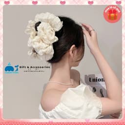 Thumbnail kẹp tóc càng cua LABOON chất liệu voan nhún xếp ly nhiều lớp nhẹ nhàng dễ thương 3