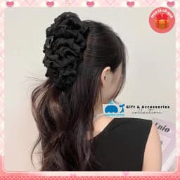 Thumbnail kẹp tóc càng cua LABOON chất liệu voan nhún xếp ly nhiều lớp nhẹ nhàng dễ thương 4