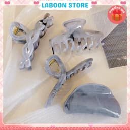 Thumbnail Kẹp tóc càng cua vân đá LABOON phụ kiện tóc chất liệu acrylic vân đá phong cách thanh lịch hiện đại 2