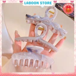 Thumbnail Kẹp tóc càng cua vân đá LABOON phụ kiện tóc chất liệu acrylic vân đá phong cách thanh lịch hiện đại 4
