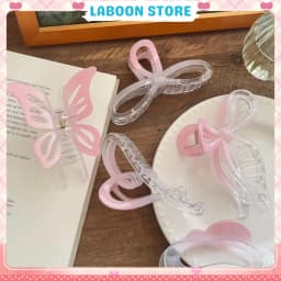 Thumbnail Kẹp tóc hồng băng giá LABOON accessories chất liệu acrylic trong suốt hồng pastel nhẹ nhàng nữ tính 2