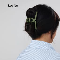 Thumbnail Kẹp tóc Lovito kiểu cơ bản phong cách thường ngày L004003 (Màu Xanh dương đậm/xanh lá cây/Vàng/Trắng) 1