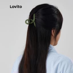 Thumbnail Kẹp tóc Lovito kiểu cơ bản phong cách thường ngày L004003 (Màu Xanh dương đậm/xanh lá cây/Vàng/Trắng) 2