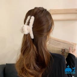Thumbnail Kẹp tóc nữ càng cua Laboon phối lông nhung thời trang phụ kiện tóc phong cách Hàn Quốc 2