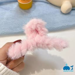 Thumbnail Kẹp tóc nữ càng cua Laboon phối lông nhung thời trang phụ kiện tóc phong cách Hàn Quốc 4