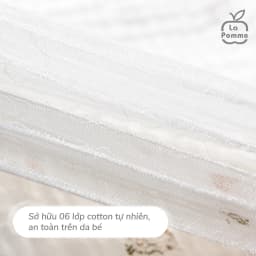 Thumbnail Khăn đa năng Xô Muslin 6 Lớp La Pomme họa tiết (100x100cm) - Trắng (Little House) 4