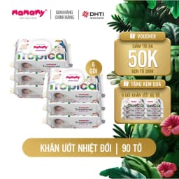 Thumbnail Khăn giấy ướt Mamamy Tropical 100% sợi tự nhiên và rayon cho mẹ và bé gói 90 tờ tặng gói 60 tờ 1