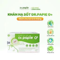Thumbnail Khăn Hạ Sốt Dr.Papie 0+ Hạ sốt Vật lý Chuẩn Nhi Khoa, Ngăn Ngừa Co Giật Cho Bé Hộp 5 Gói x 5 Khăn/Gói 1