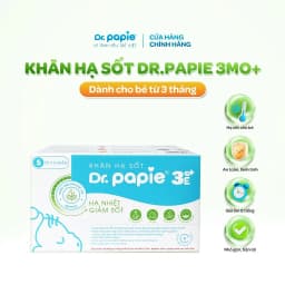 Thumbnail Khăn Hạ Sốt Dr.Papie 3mo+ Hạ sốt Vật lý Chuẩn Nhi Khoa, Ngăn Ngừa Co Giật Cho Bé Hộp 5 Gói x 5 Khăn/Gói 1