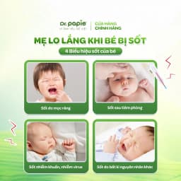 Thumbnail Khăn Hạ Sốt Dr.Papie Hạ sốt Vật lý Chuẩn Nhi Khoa, Ngăn Ngừa Co Giật Cho Bé Hộp 5 Gói x 5 Khăn/Gói 3
