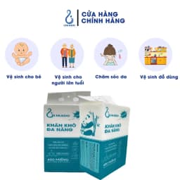 Thumbnail Khăn khô đa năng cho bé LIKADO  túi 400 tờ 100 % cotton kích thước 15 x 20cm tự phân hủy ( 1 túi) 3