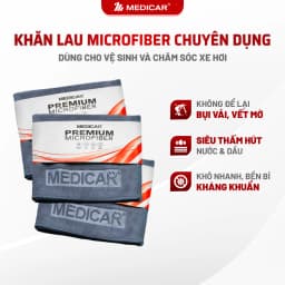 Thumbnail Khăn lau xe ô tô chuyên dụng MEDICAR chất liệu Microfiber thấm hút, sạch, bền bỉ, an toàn bề mặt 1