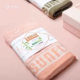 Thumbnail Khăn mặt cao cấp sợi tre Bamboo SUNFLY, mềm mại, thấm hút tốt SF005 4
