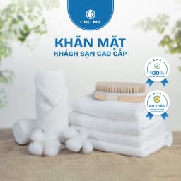 Thumbnail Khăn mặt cotton CHU MY – Sạch, mềm, trắng chuẩn 5 sao, thấm hút vượt trội (34x70cm) 1