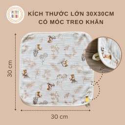 Thumbnail Khăn sữa cho bé kích thước lớn 30x30cm Petit Bebe muslin 6 lớp thấm hút mềm mại cho làn da bé 1