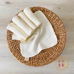 Thumbnail Khăn sữa cho bé màu kem trơn Petit Bebe muslin thấm hút mềm mại cho làn da bé 4