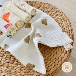Thumbnail Khăn sữa cho bé Petit Bebe muslin thấm hút mềm mại cho làn da bé họa tiết bé trai bé gái 4