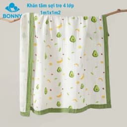 Thumbnail Khăn Tắm, Chăn Đắp Và Quấn Ủ BONNY Sợi Tre 4 Lớp(KT:1m1x1m2) 1
