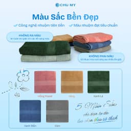 Thumbnail Khăn tắm gội CHU MY nhiều màu, 30x80cm, 70x140cm 4