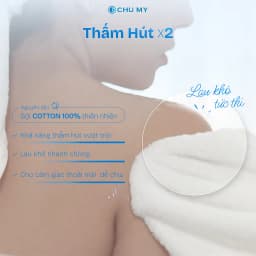 Thumbnail Khăn tắm khách sạn CHU MY 100% cotton 70x140cm 500g trắng mềm thấm hút 2