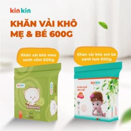 Thumbnail -Khăn vải khô đa năng mẹ và bé Kin Kin túi 900gr/600gr tiết kiệm cho mẹ, an toàn cho bé 2
