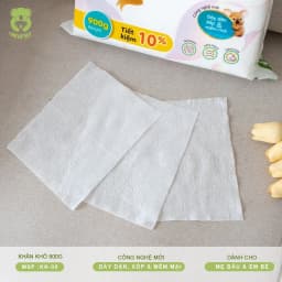 Thumbnail Khăn vải khô Mipbi đa năng, cao cấp, an toàn cho Mẹ và Bé, mềm mại, dịu nhẹ - Trắng - 900g - KKO14200102 2
