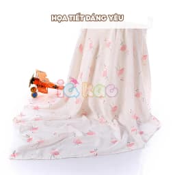 Thumbnail Khăn xô tắm sợi tre khăn lau đa năng cho trẻ 120x100cm IQKAO, chăn quấn đắp an toàn họa tiết xinh xắn đáng yêu KT21 2