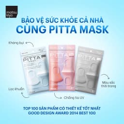 Thumbnail Khẩu trang lọc bụi pitta Matsukiyo 3 cái loại vừa, có thể tái sử dụng 1