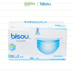 Thumbnail Khẩu trang y tế 4 lớp Bisou (Màu Xanh và Màu Trắng) - 50 cái/hộp 2