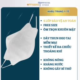 Thumbnail Khẩu trang y tế 4 lớp sát khuẩn chống tia uv chống nắng bụi mịn màu trắng OKT11 OPPAMAN 2