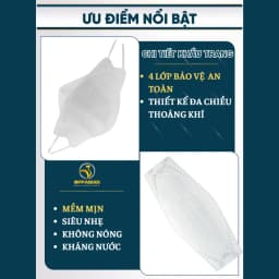 Thumbnail Khẩu trang y tế 4 lớp sát khuẩn chống tia uv chống nắng bụi mịn màu trắng OKT11 OPPAMAN 3