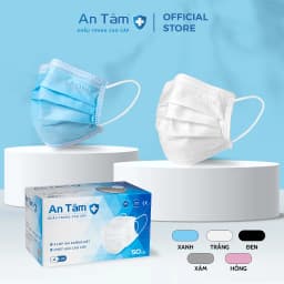 Thumbnail Khẩu trang y tế 4 lớp Vải Không Dệt cao cấp Chính Hãng AN TÂM Hộp 50 cái 1