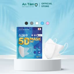Thumbnail Khẩu trang y tế 5D 3 lớp Vải Không Dệt & Giấy Kháng Khuẩn Chính Hãng AN TÂM - Túi 10 cái 1