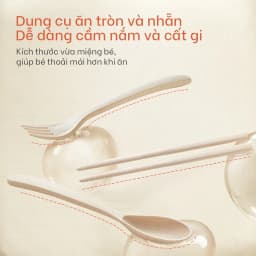 Thumbnail Khay tập ăn dặm cho bé Yoboo YB-0031 kèm thìa, muỗng, đũa, chất liệu lúa mạch dùng được cho lò vi sóng - Hàng chính hãng 4