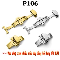 Thumbnail Khóa bướm cao cấp Bụi Leather P106-2 nút bấm bằng thép mạ tĩnh điện không rỉ 1