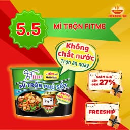 Thumbnail KHÔNG CHẮT NƯỚC - Mì Trộn Phủ Sốt Fitme Vị Tôm Kiểu Hawaii Thùng 12 tô 110gr/ Tô 1