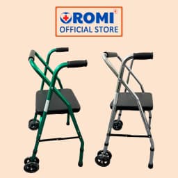 Thumbnail Khung tập đi có ghế ngồi OROMI KHU-06A/ALWK006A - Bánh xe to, khung nhôm 1