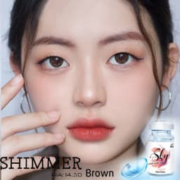 Thumbnail Kính áp tròng Sky Lens -Shimmer Brown 0-6 Độ-Made in Korea Chính Hãng Dia14.50 3