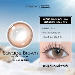 Thumbnail Kính áp tròng VIVIMOON EYECONIC lens cận cho mắt thở màu nâu baby Savage Brown, giãn tròng to 14.5mm hạn sử dụng 6 tháng 1