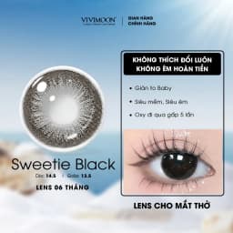 Thumbnail Kính áp tròng VIVIMOON EYECONIC lens cận cho mắt thở màu đen baby Sweetie Black, giãn tròng to 14.5mm, lens 06 tháng 1