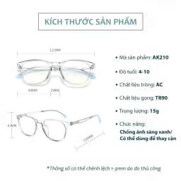 Thumbnail Kính Chống Ánh Sáng Xanh Trẻ Em AORON 4-10 Tuổi Gọng Chống Gãy Cho Bé Và Gái Giảm Mỏi Mắt Khi Dùng Máy Tính AK210 1