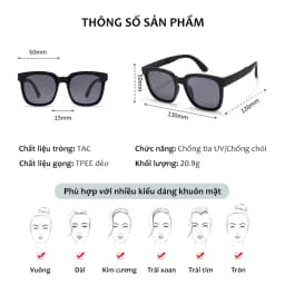 Thumbnail Kính Gấp Gọn Tròng Phân Cực Cho Bé 3-12 Tuổi Gọng Phối 2 Màu Thời Trang Siêu Dẻo Đàn Hồi An Toàn Cho Mắt Trẻ Em AK140 2