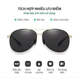 Thumbnail Kính Mát Nam Cao Cấp AORON Tròng Mắt Polaroid Chống Chói Lóa Và Tia UV Cực Tím Đẳng Cấp Nam Tính Cực Chất AK124 2