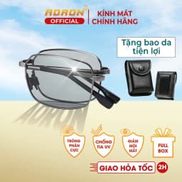 Thumbnail Kính Mát Nam Thời Trang, Mắt Vuông Tròng Phân Cực Đổi Màu Chống Lóa Ngày Đêm, Gọng Kính Gập Tiện Lợi AK026 - AORON 4