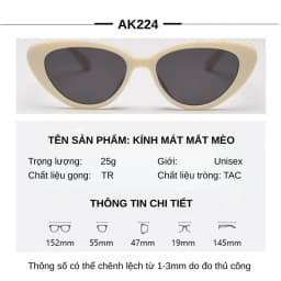 Thumbnail Kính Mát Phân Cực Mắt Mèo Nam Nữ AORON Hot Trend 2025 Chất Liệu TR90 Bền Bỉ Chống Tia UV400 2