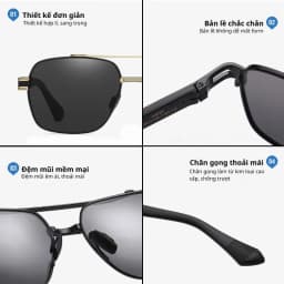 Thumbnail Kính Mát Thời Trang Nam AORON Tròng Phân Cực Chống Tia UV400 Thiết Kế Gọng Vuông Sang Trọng Độc Đáo - AK061 3