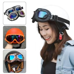 Thumbnail Kính Phi công, Kính UV x400, Kính phi công vintage GRO HELMET gắn mũ bảo hiểm 1/2, 3/4 đi phượt chắn bụi hàng chính hãng 1