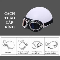 Thumbnail Kính phi công mũ phượt GRO HELMET giá rẻ dùng cho mũ bảo hiểm 1/2 và nón bảo hiểm 3/4 chống tia uv chắn gió đẹp,bền, xịn 3