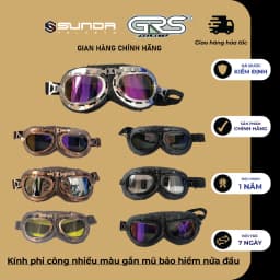 Thumbnail Kính phi công nhiều màu gắn mũ bảo hiểm nửa đầu SUNDA, GRS 1